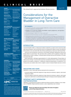 Considerations for the Management of Overactive Bladder in Long-Term Care