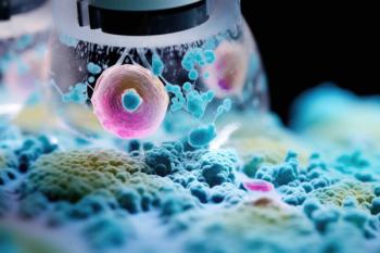 AI image of microscope looking at ovarian cancer cells | Image credit: Justlight - stock.adobe.com