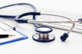 Stethoscope on doctor's desk