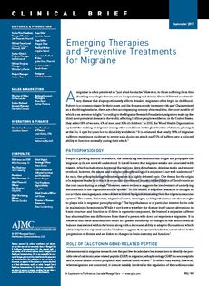 Emerging Therapies   and Preventive Treatments for Migraine