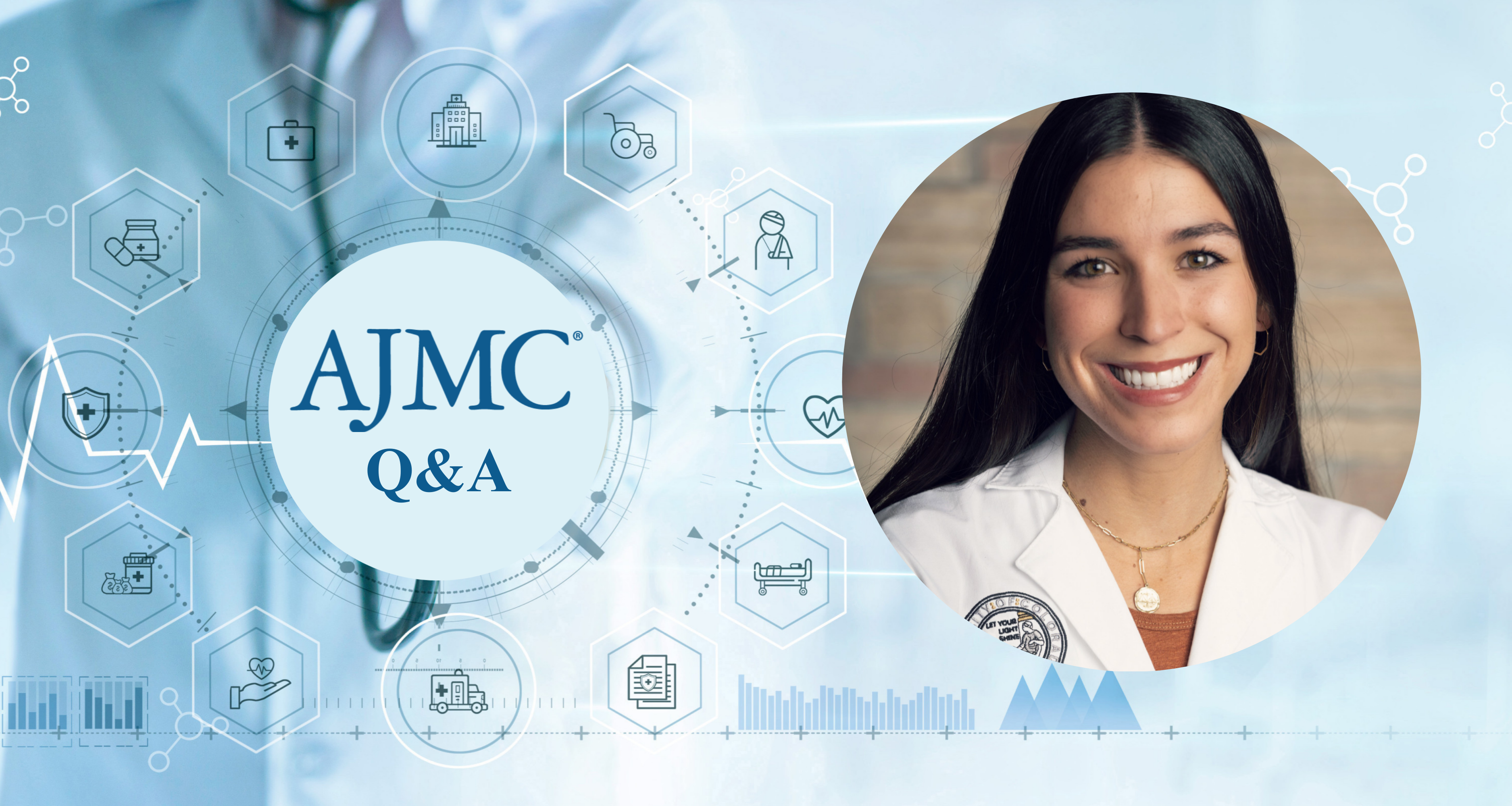 AJMC Q&A with Elizabeth Garcia Creighton | Background image credit: ipopba - stock.adobe.com