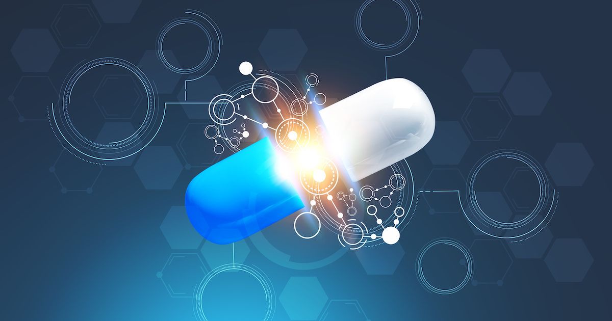 pill splitting to reveal atoms