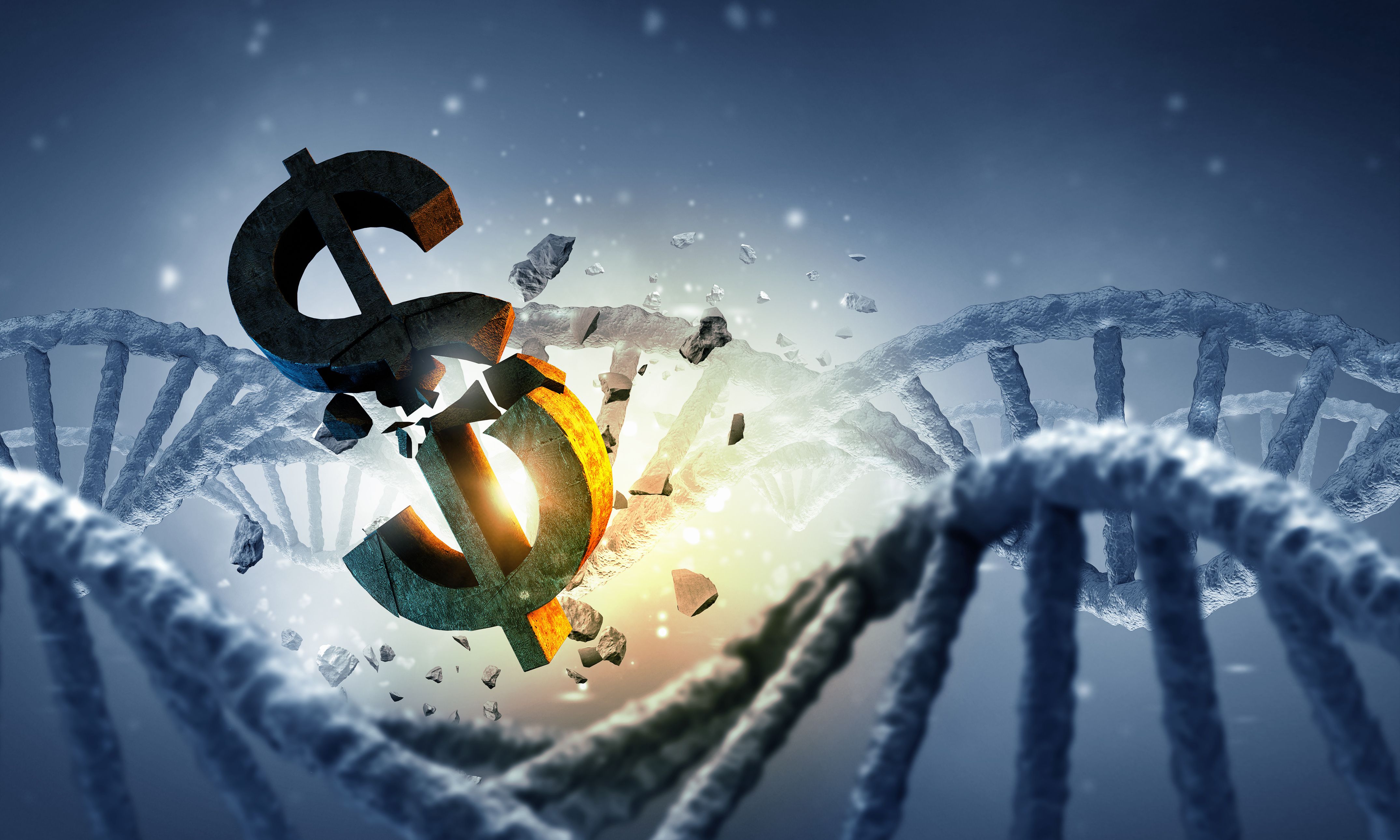 DNA molecule and dollar sign | Image Credit: Sergey Nivens-stock.adobe.com