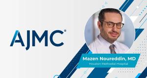 Headshot of Mazen Noureddin, MD on an AJMC branded background