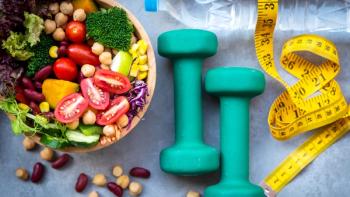 healthy food, weights, tape measure and water indicating healthy lifestyle choices | Image credit: freebird7977 - stock.adobe.com