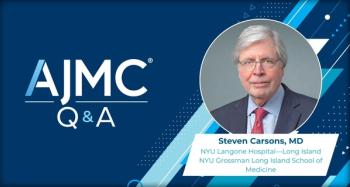 Headshot of Steven Carsons, MD on an AJMC branded Q&A background