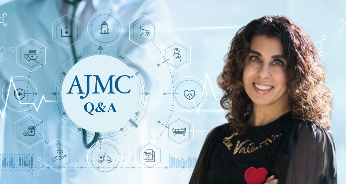 AJMC Q&A with Dr Martha Gulati | Background image credit: ipopba – stock.adobe.com