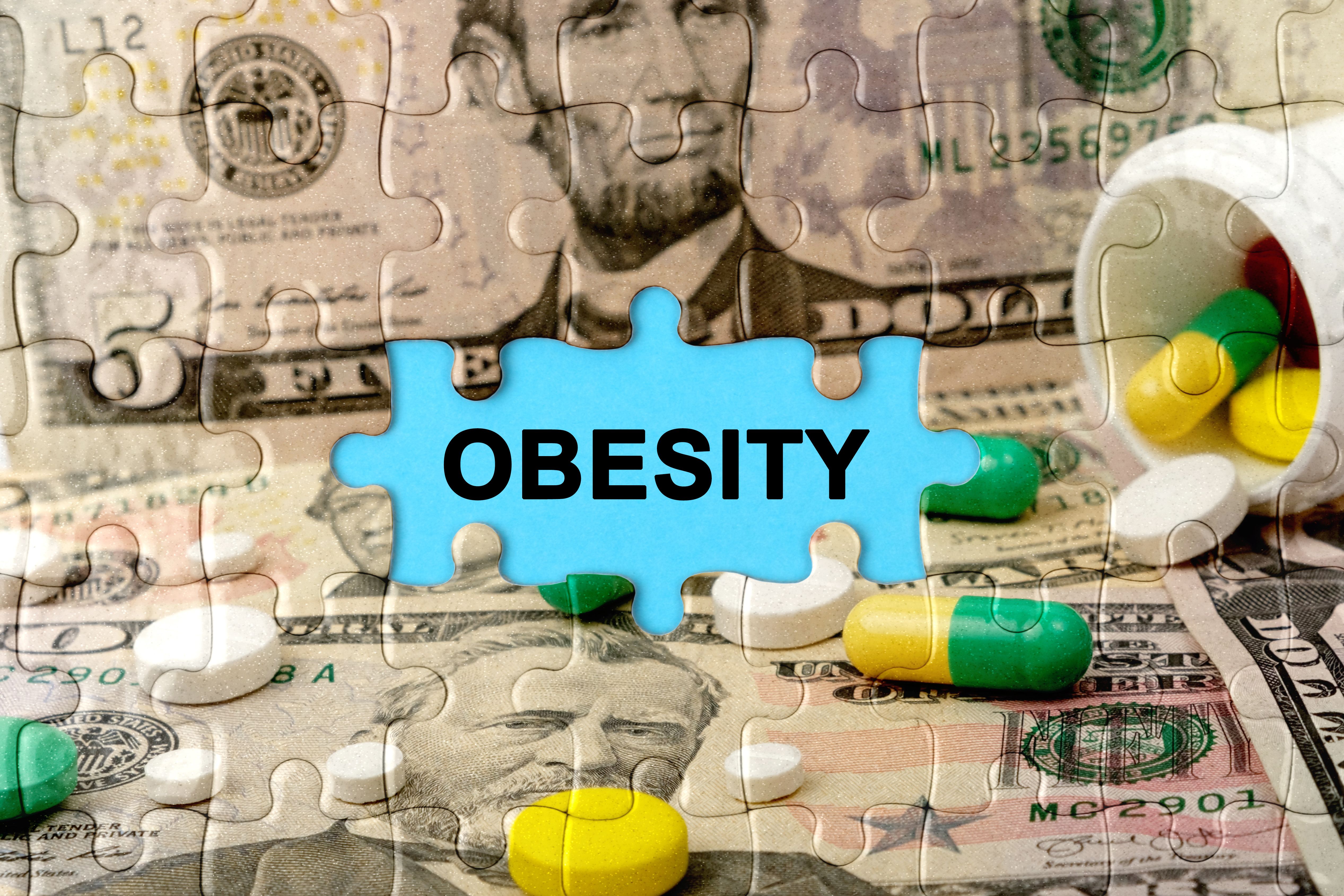 puzzle made of money with missing piece saying "obesity" | Image credit: Dzmitry – stock.adobe.com