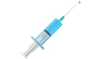 Medical syringe with liquid and droplet on white background. Parts of syringe: needle, syringe barrel, plunger, cap, dosage scale | Image Credit: © Matsabe - © Matsabe - stock.adobe.com