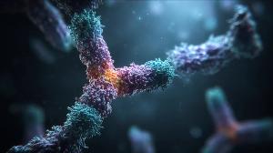 Digital 3D art showcasing a bispecific antibody working. Depicts the antibody's function. | Image Credit: © Aynur - stock.adobe.com