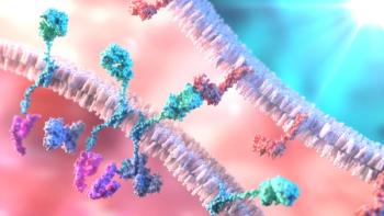 3D rendering of a chimeric antigen receptor T cell engaging a cancer cell. | Image Credit: © Alpha Tauri 3D - stock.adobe.com