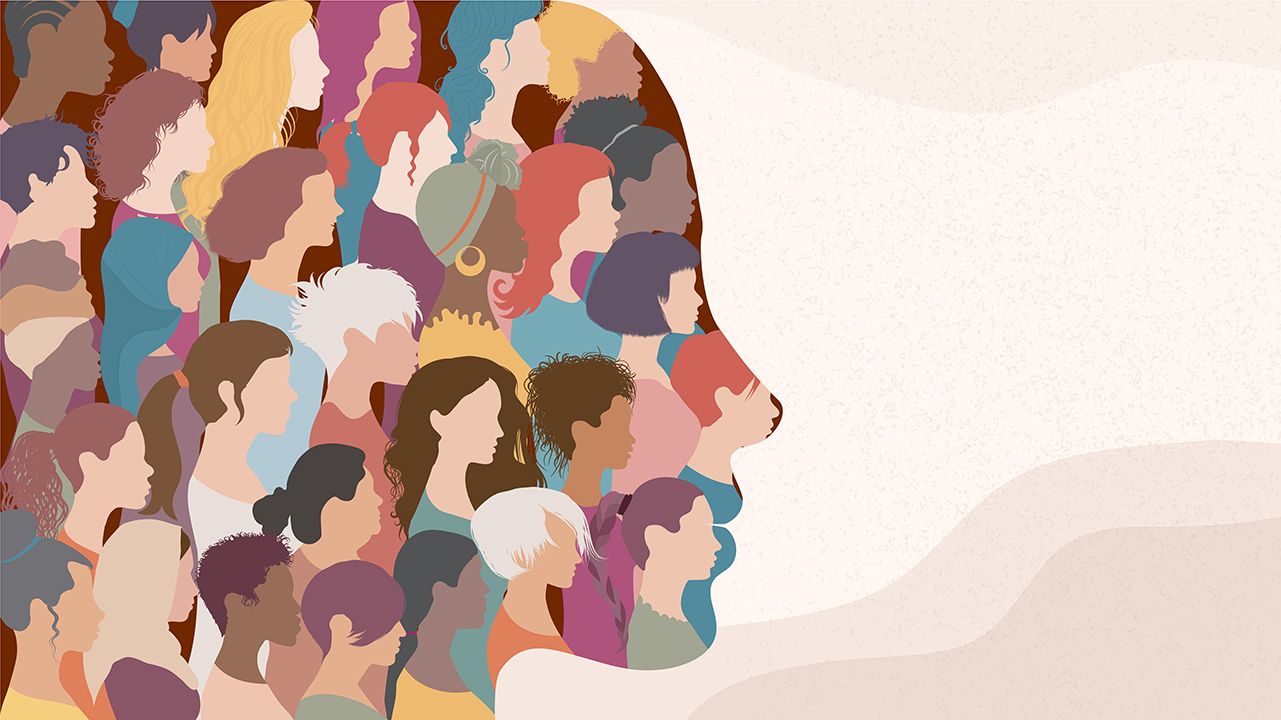 Woman face silhouette in profile with group of multicultural and multiethnic women faces inside.Concept of racial equality anti-racism and a woman who gives voice to other women. Allyship | Image Credit: © melita – stock.adobe.com