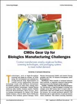 CMOs Gear Up for Biologics Manufacturing Challenges