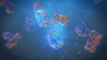 Multiple antibody molecules rendered in blue and multicolor tones against a dark background. | Image Credit: © Yuriy - stock.adobe.com