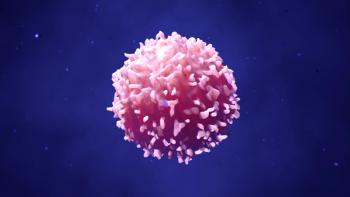 Close-up illustration of a single T cell against a blue background. | Image Credit: © Design Cells - stock.adobe.com