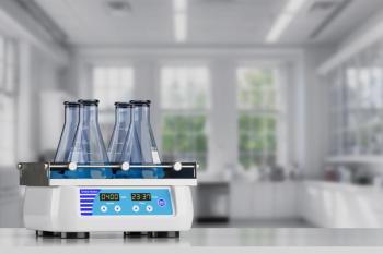 Laboratory Research Equipment Concept. White Orbital Lab Shaker with Flasks Filled with Liquid . 3d Rendering | Image Credit: © doomu - stock.adobe.com
