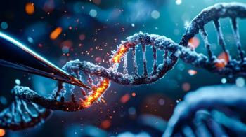 Illustration depicting CRISPR molecular scissors for gene editing. | Image Credit: © TopMicrobialStock - stock.adobe.com