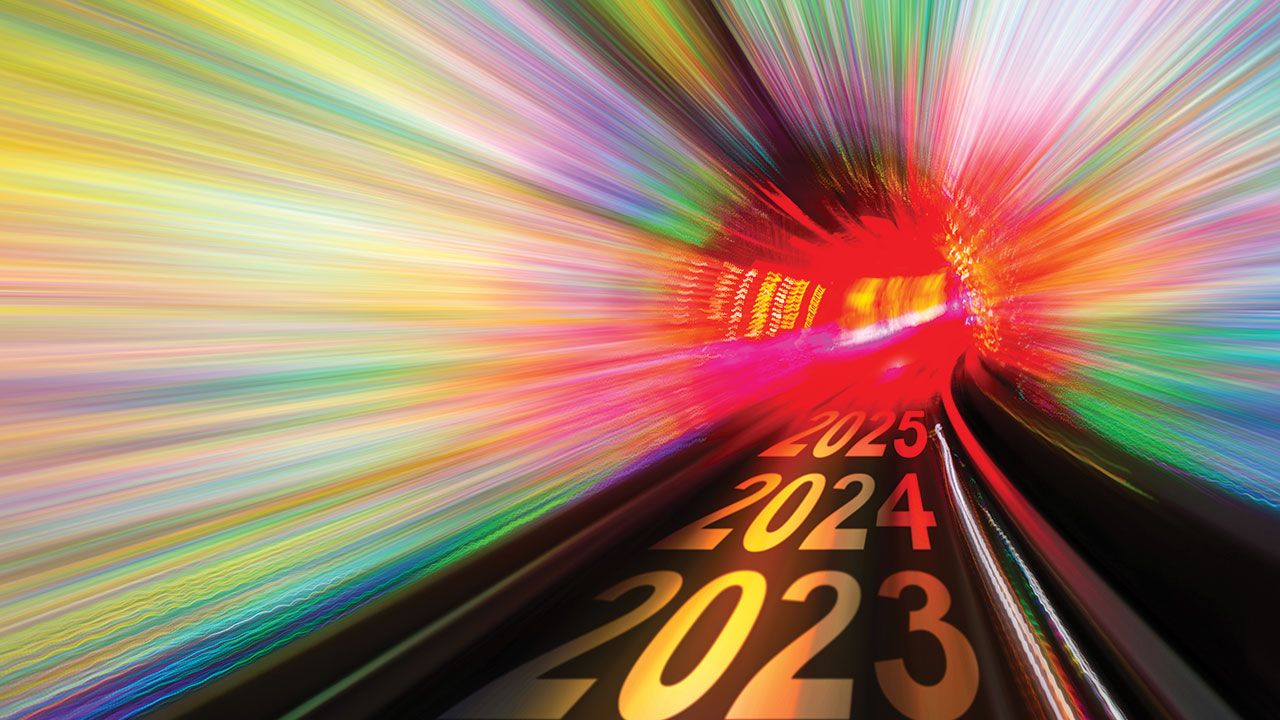 Train moving fast from 2023 to 2025 in tunnel | Image Credit: ©xy – stock.adobe.com