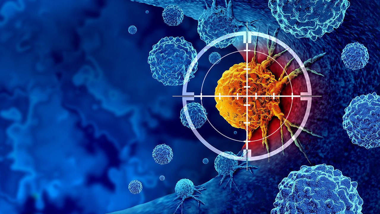 Cancer detection and screening as a treatment for malignant cells with a biopsy or testing caused by carcinogens and genetics with a cancerous cell as an immunotherapy symbol | Image credit: © freshidea - © freshidea - stock.adobe.com