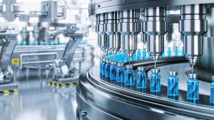 Drug manufacturing process. Conveyor with medical ampoules line at a modern pharmaceutical plant. Pharmacology production, medicine industry from laboratory 2 factory, pharmacy. Healthcare, pharma 3D | Image credit: © Corona Borealis - © Corona Borealis - stock.adobe.com