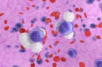 T-cells attack acute myeloid leukemia (AML) cells in blood flow - isometric view 3d illustration. | Image Credit: © LASZLO - stock.adobe.com