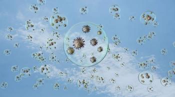 airborn virus floating aroud in droplets on blue sky background | Image Credit: ©the_lightwriter -stock.adobe.com