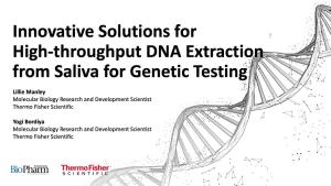 Innovative Solutions for High-throughput DNA Extraction from Saliva for Genetic Testing
