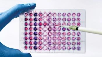 Scientist pipetting biological samples of cells into a 96-well microplate. Researcher experimenting with a diagnostic plate in wells with culture medium | Image credit: ©angellodeco/Stock.Adobe.com