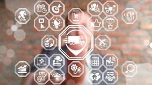 Supply Chain Management and Distribution. Fast Global Shipping Delivery Service. Logistics Business concept. Businessman presses place truck button on a virtual touchscreen | Image Credit: ©wladimir1804-wladimir1804/Stock.Adobe.com