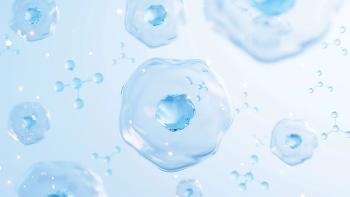 Floating cells in the blue background, skin treatment, biology and medicine concept, 3d rendering. | Image Credit: © 婷婷 季 - stock.adobe.com