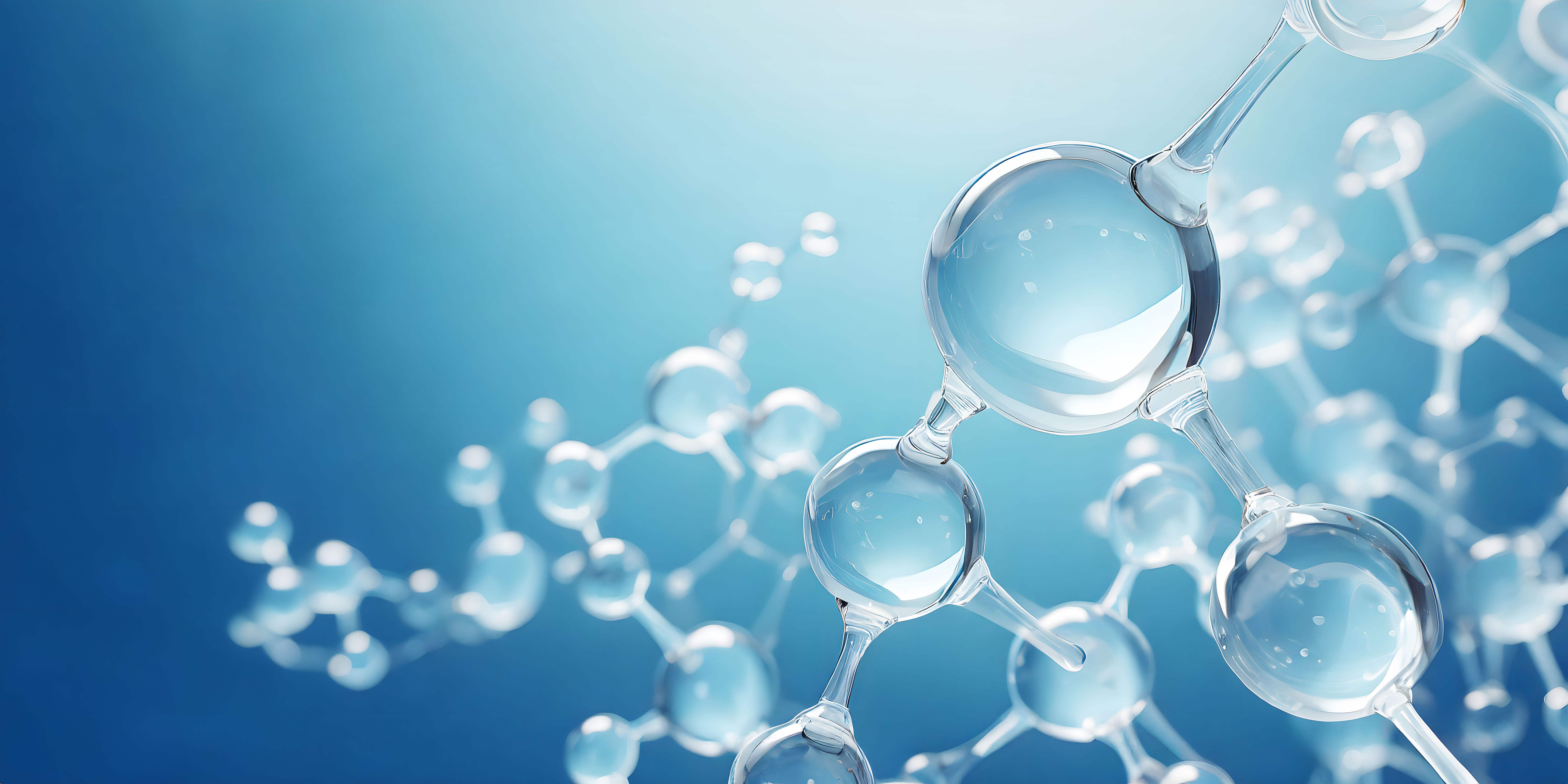 Colorful 3D glass molecules and atoms in blue background. | Image Credit: © Drawbot - stock.adobe.com