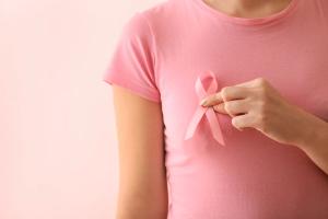 Woman with pink ribbon on color background. Breast cancer awareness concept | Image credit: © Pixel-Shot - © Pixel-Shot - stock.adobe.com