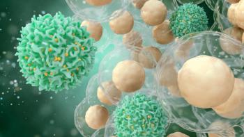 Multiple green T cells surrounded by tan-colored cells, depicting immune cell activity. | Image Credit: © k_e_n - stock.adobe.com