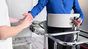 Physiotherapist assisting a patient with Amyotrophic Lateral Sclerosis. High quality photo | Image credit: © herraez - © herraez - stock.adobe.com