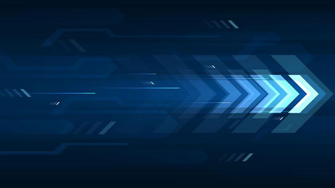 Arrow speed abstract blue background, communication data transfer technology concept. | Image Credit: ©Suppachok N