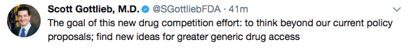 tweet from Scott Gottlieb, MD