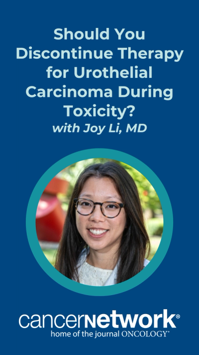 Joy Li, MD, discussed findings from a retrospective analysis of patients treated with enfortumab vedotin with or without pembrolizumab in the adjuvant setting for at least 2 cycles of treatment at the 2026 ASCO GU Symposium.
