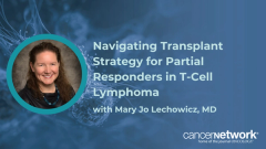 Mary Jo Lechowicz, MD, discussed how pre-transplant depth of response informs the choice between autologous and allogeneic HSCT in T-cell lymphoma.