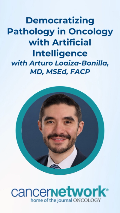Arturo Loaiza-Bonilla, MD, MSEd, FACP, discussed the ability of large foundational AI models to democratize pathology readouts by providing biomarkers with an H&E stain or a slide in the absence of readily available pathologist.