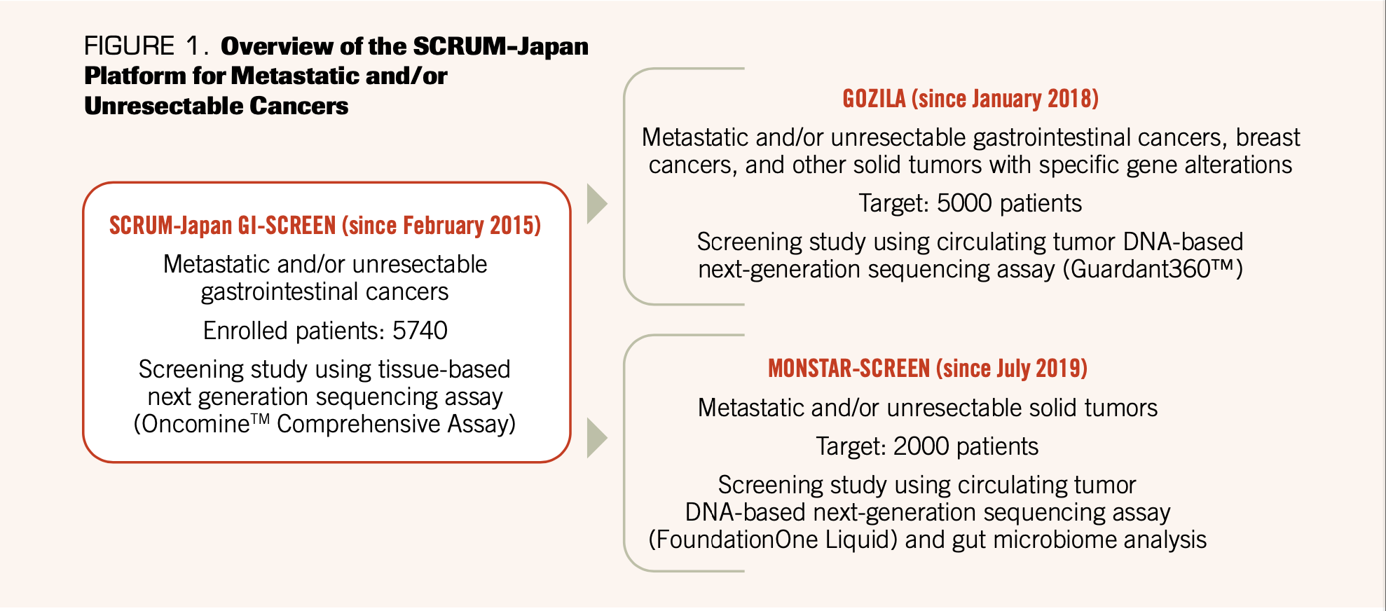 FIGURE 1. Overview of the SCRUM-Japan Platform for Metastatic and/or Unresectable Cancers
