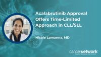 Acalabrutinib/venetoclax may offer less toxicity compared with other therapies in chronic lymphocytic leukemia, said Nicole Lamanna, MD.