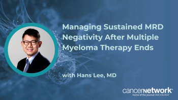 Hans C. Lee, MD, discussed how he monitors patients with multiple myeloma who achieve deep, sustained MRD negativity after coming off therapy.