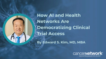 Edward S. Kim, MD, MBA, explained how City of Hope leverages AI tools to help community oncologists match patients with multidisciplinary clinical trials.
