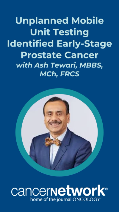 Ash Tewari, MBBS, MCh, FRCS, discussed the impact that a mobile prostate cancer testing unit has had on the local community.