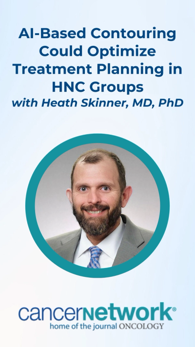 Heath Skinner, MD, PhD, discussed emerging technologies that help make his practice more efficient, specifically highlighting the role of AI to help optimize contouring of organs at risk vs normal tissue prior to initiating radiotherapy for patients with head and neck cancers.