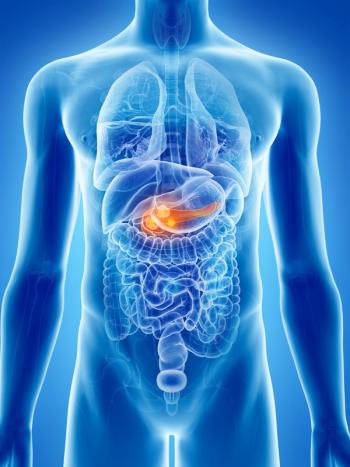 organs highlighted with cancer in man