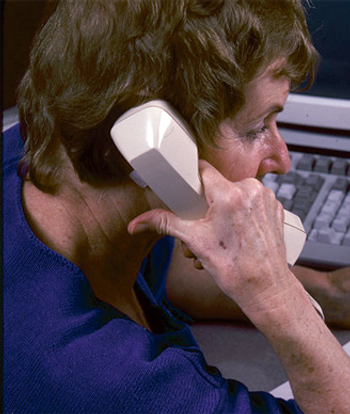 Patient on telephone