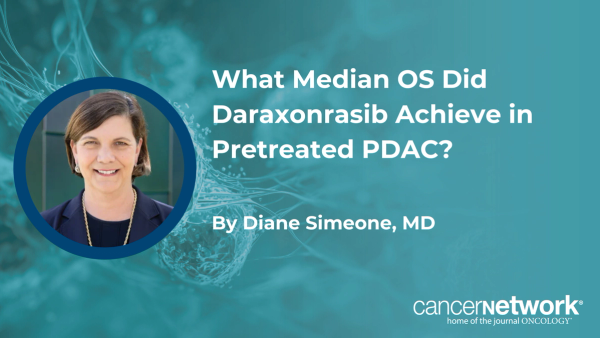 Diane Simeone, MD, discussed results from the RASolute 302 trial, which showed improved overall survival with daraxonrasib vs SOC in metastatic PDAC.