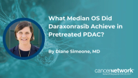 Diane Simeone, MD, discussed results from the RASolute 302 trial, which showed improved overall survival with daraxonrasib vs SOC in metastatic PDAC.