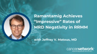 Jeffrey V. Matous, MD, explains why ramantamig’s MRD negativity rates are clinically significant in relapsed/refractory myeloma.